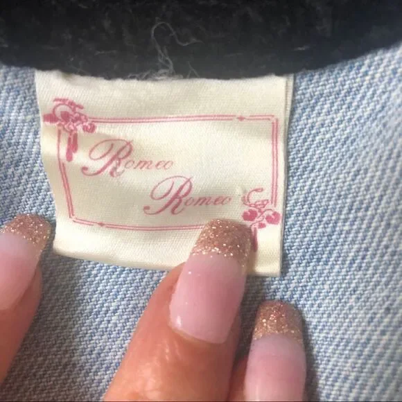 Romeo Romeo denim jean knit jacket S - Picture 8 of 10